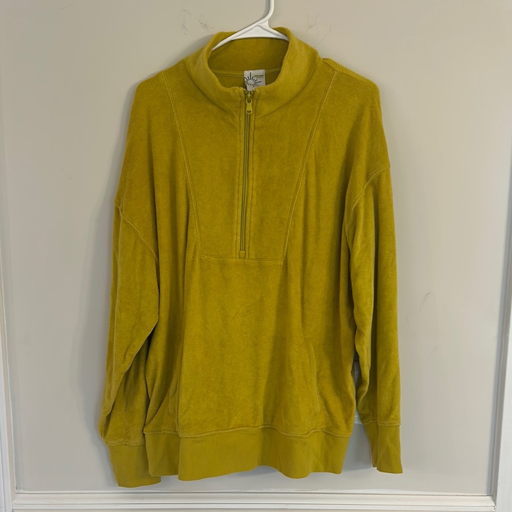 Offline by Aerie Half Zip Terry Cotton Blend Women’s hoodie size Large
